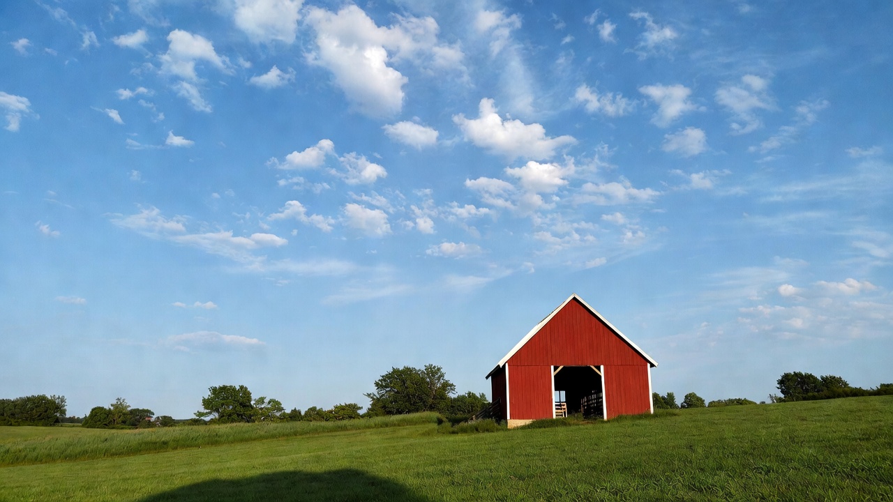 Red Barn in Green Field Red Barn in Green Field