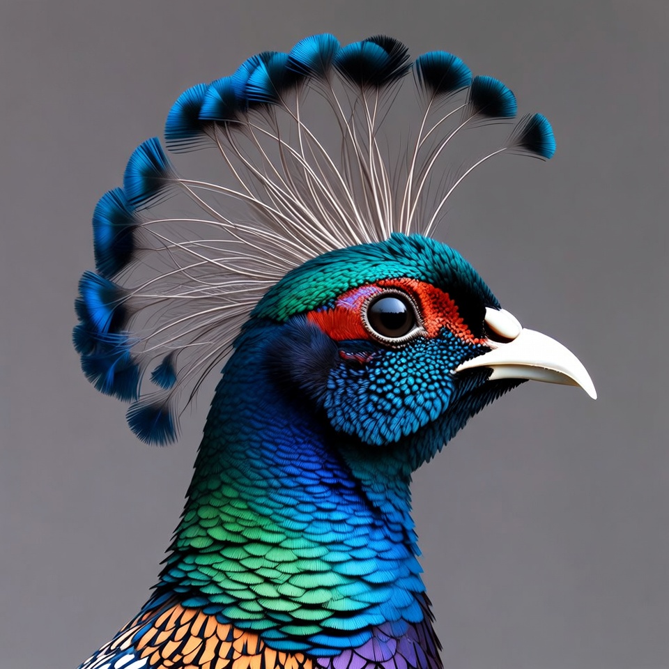 Colorful Golden Pheasant Closeup Colorful Golden Pheasant Closeup