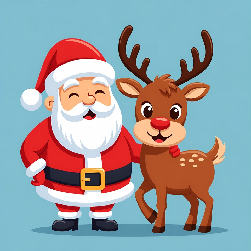 Santa Claus with Reindeer Santa Claus with Reindeer