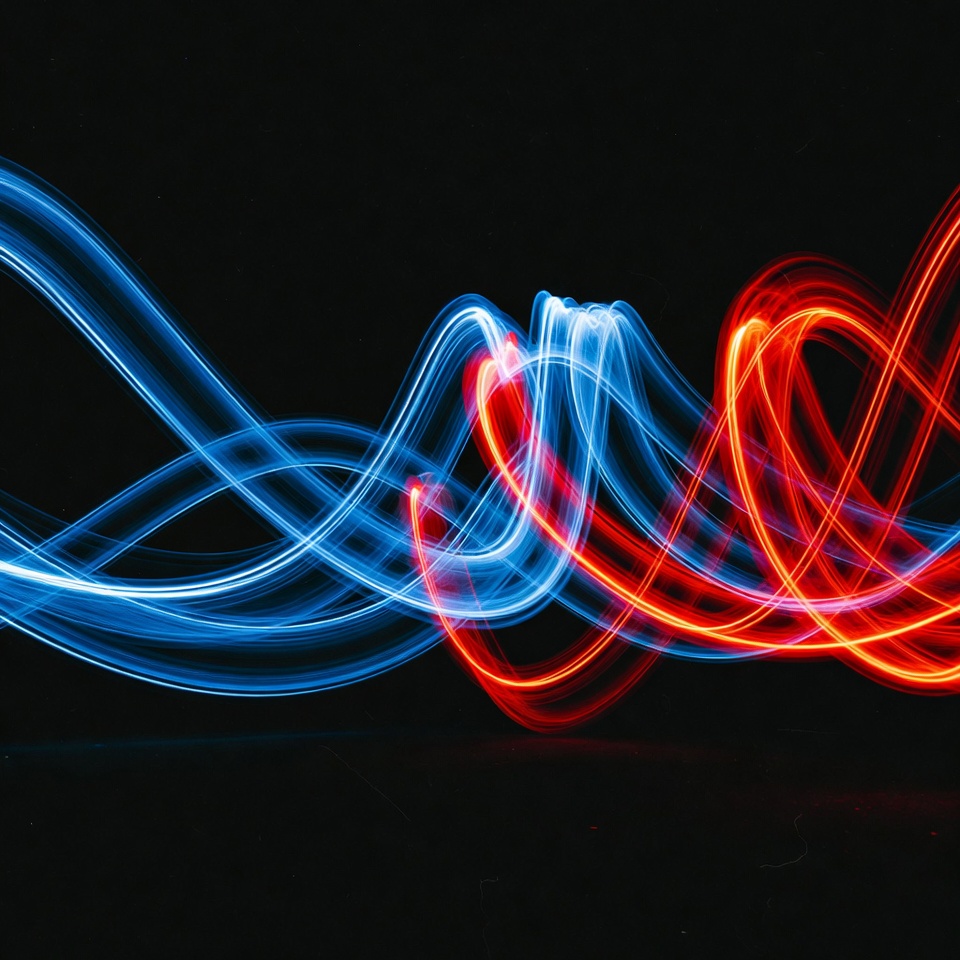 Blue and Red Light Trails Blue and Red Light Trails