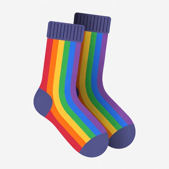 Rainbow Striped Socks Illustration Rainbow Striped Socks Illustration