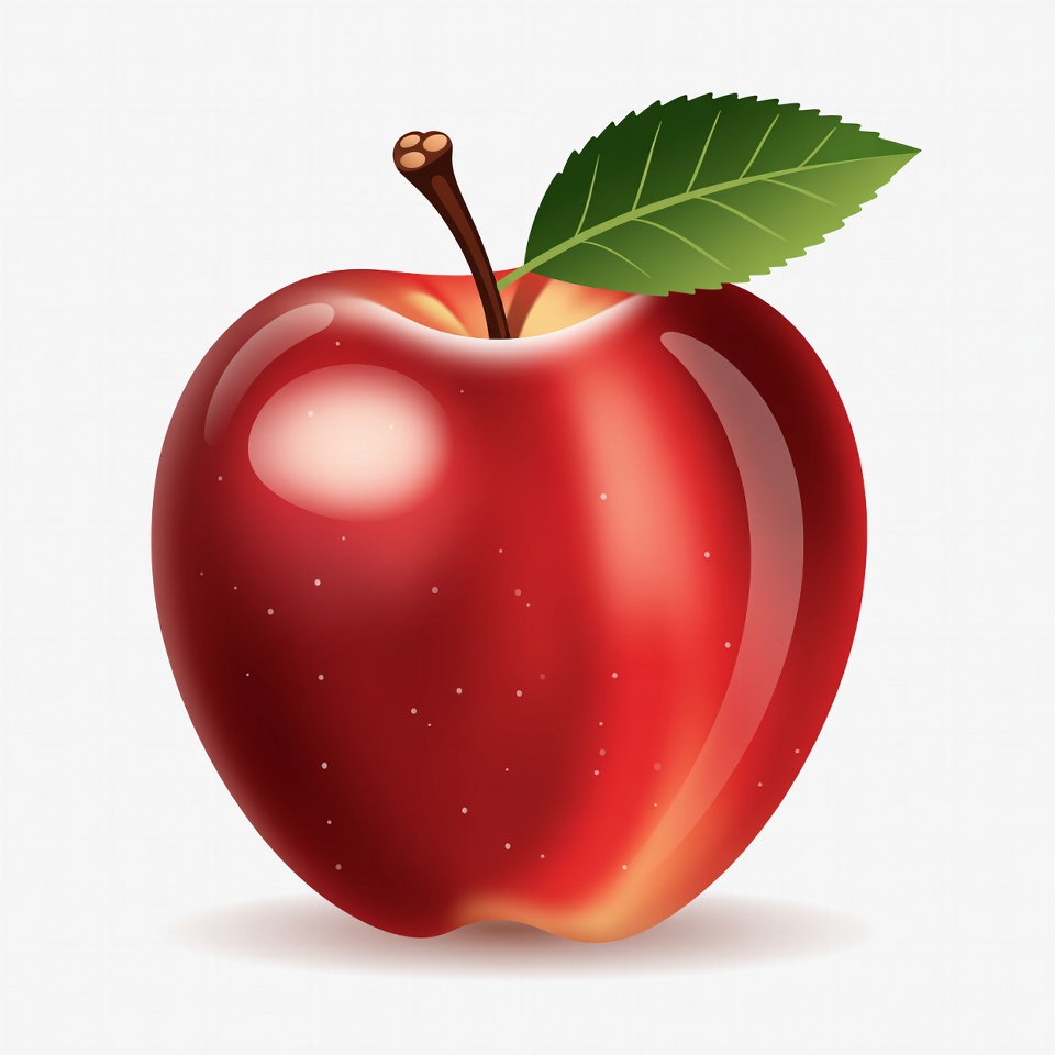 Red Apple with Leaf Red Apple with Leaf
