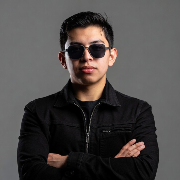 Latino man in sunglasses arms crossed Latino man in sunglasses arms crossed