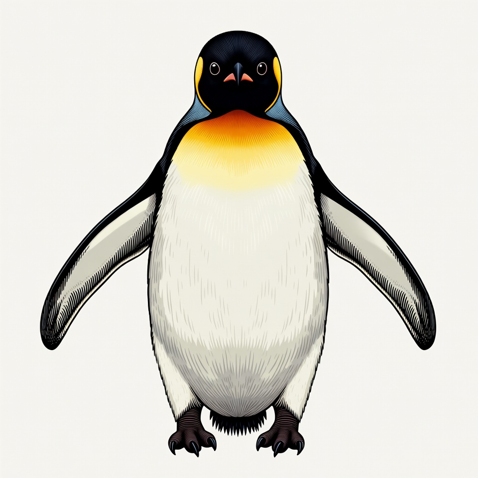 Cartoon Emperor Penguin Illustration Cartoon Emperor Penguin Illustration