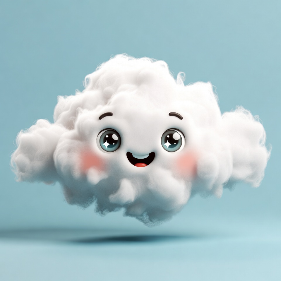 Cute Smiling Cloud Illustration Cute Smiling Cloud Illustration