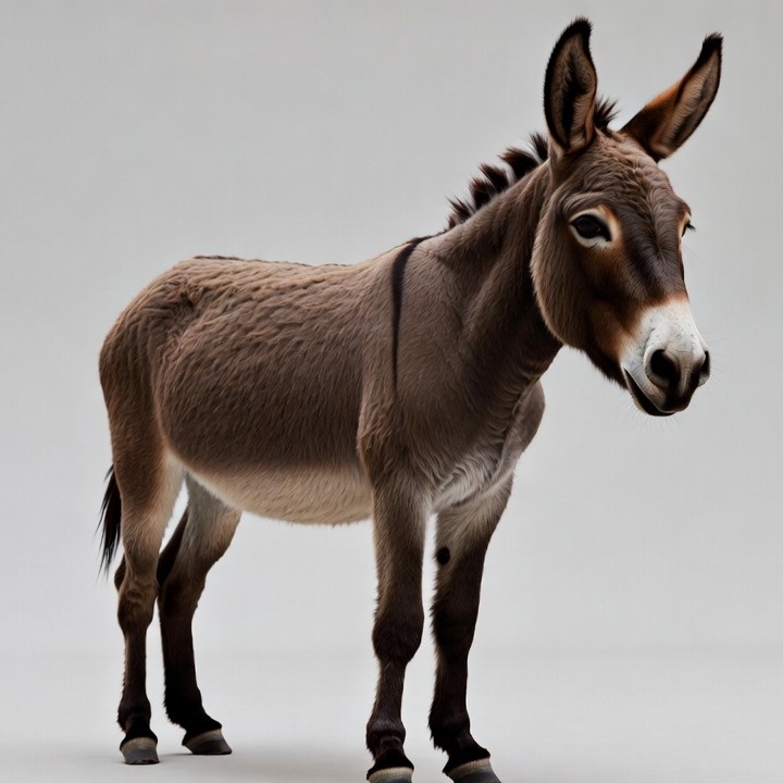 Donkey standing on white background Donkey standing on white background