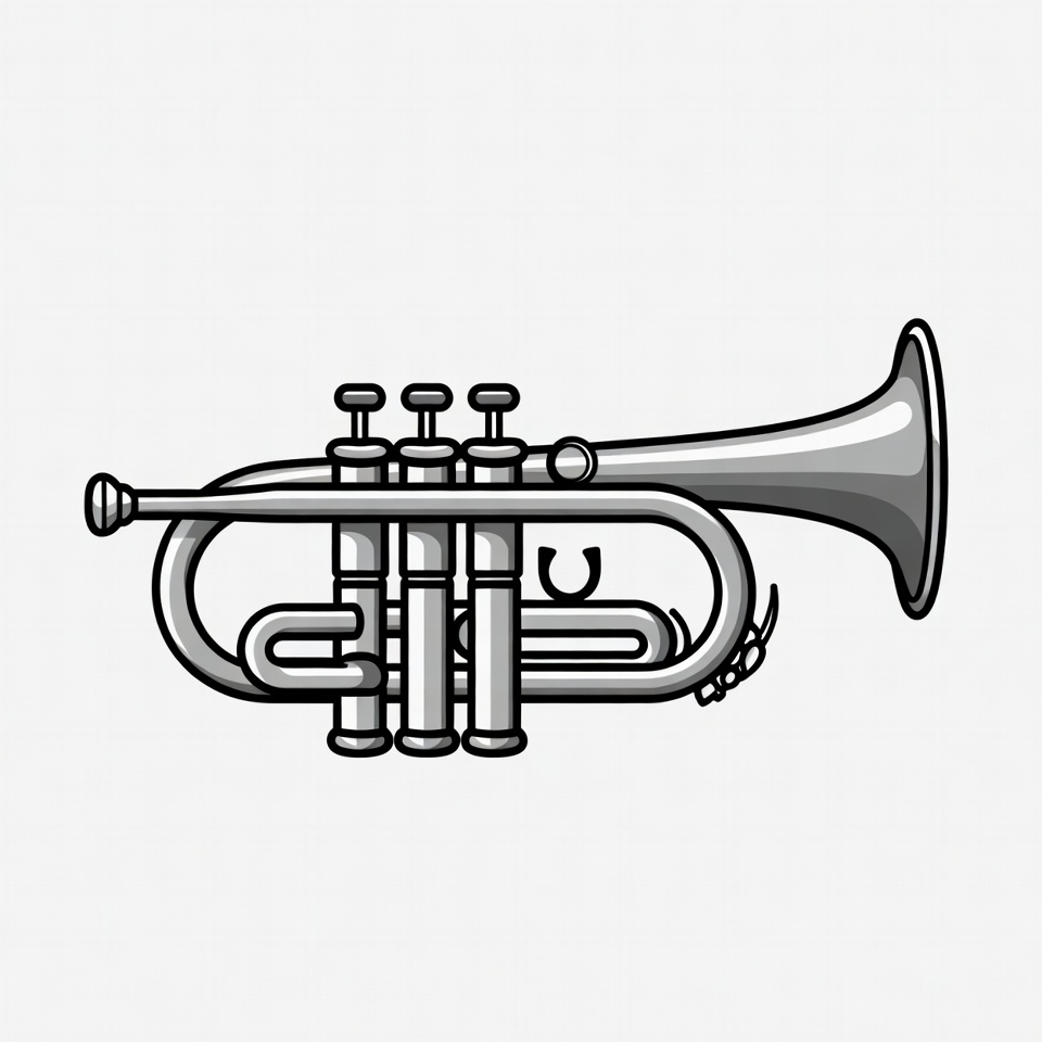 Silver trumpet illustration Silver trumpet illustration