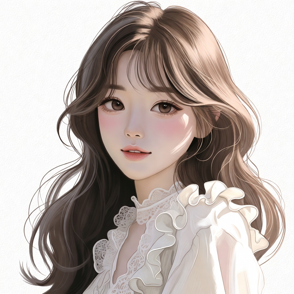 Anime girl in lace blouse Anime girl in lace blouse