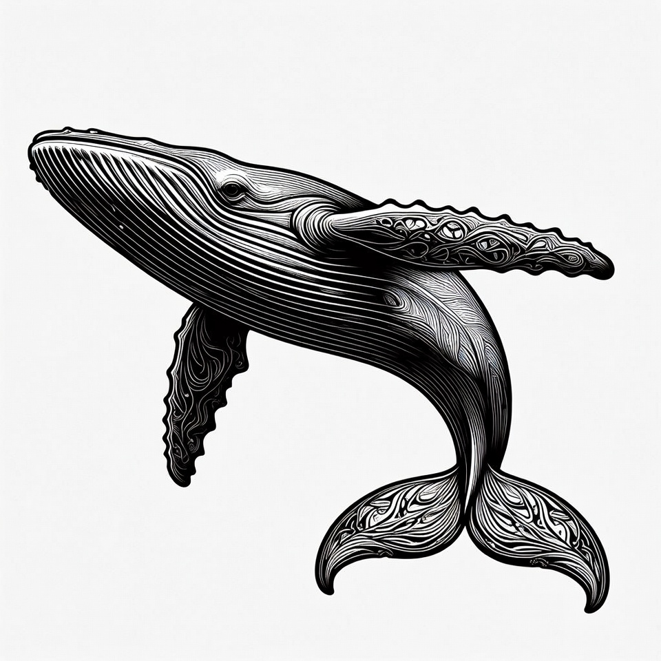 Humpback whale jumping illustration Humpback whale jumping illustration