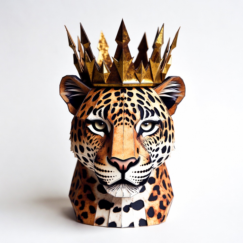 Leopard Wearing Golden Crown Leopard Wearing Golden Crown