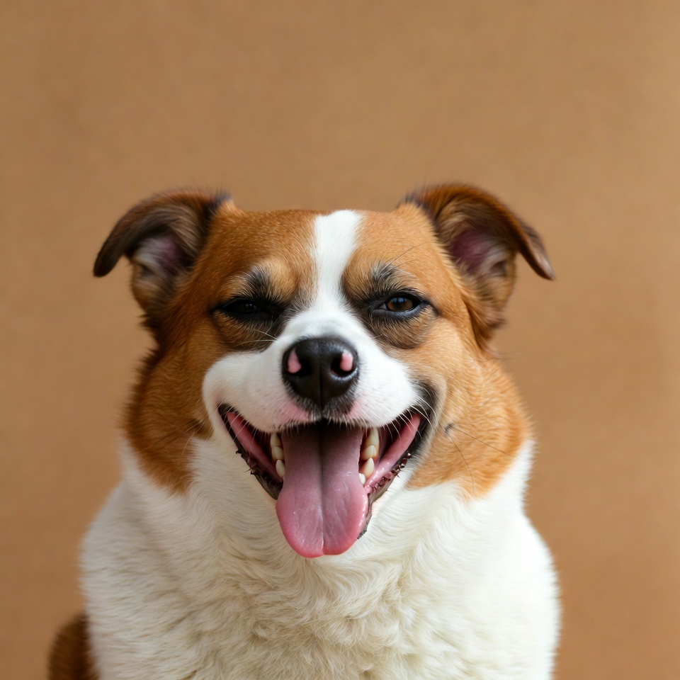 Smiling corgi dog with tongue out Smiling corgi dog with tongue out