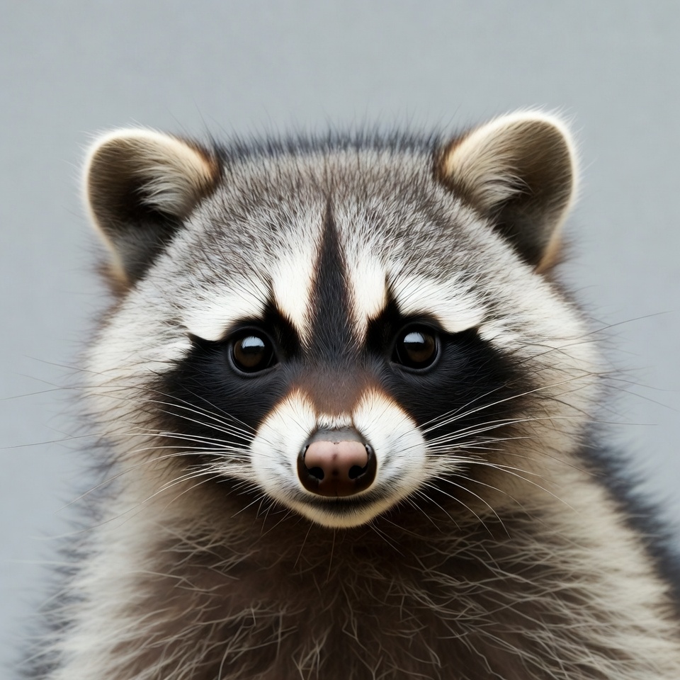 Close-up raccoon face Close-up raccoon face