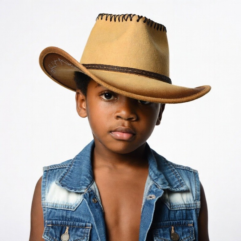 African-American boy in cowboy hat African-American boy in cowboy hat