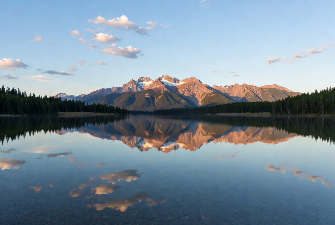 Mountains reflecting in calm lake Mountains reflecting in calm lake
