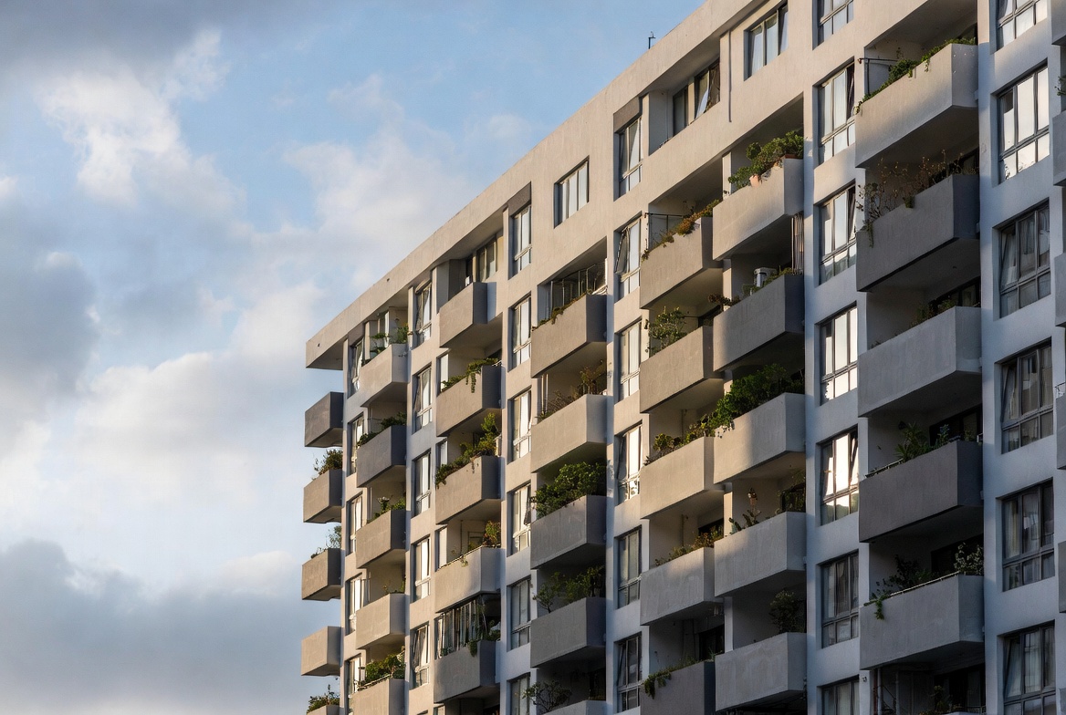 Modern Apartment Building with Balconies Modern Apartment Building with Balconies