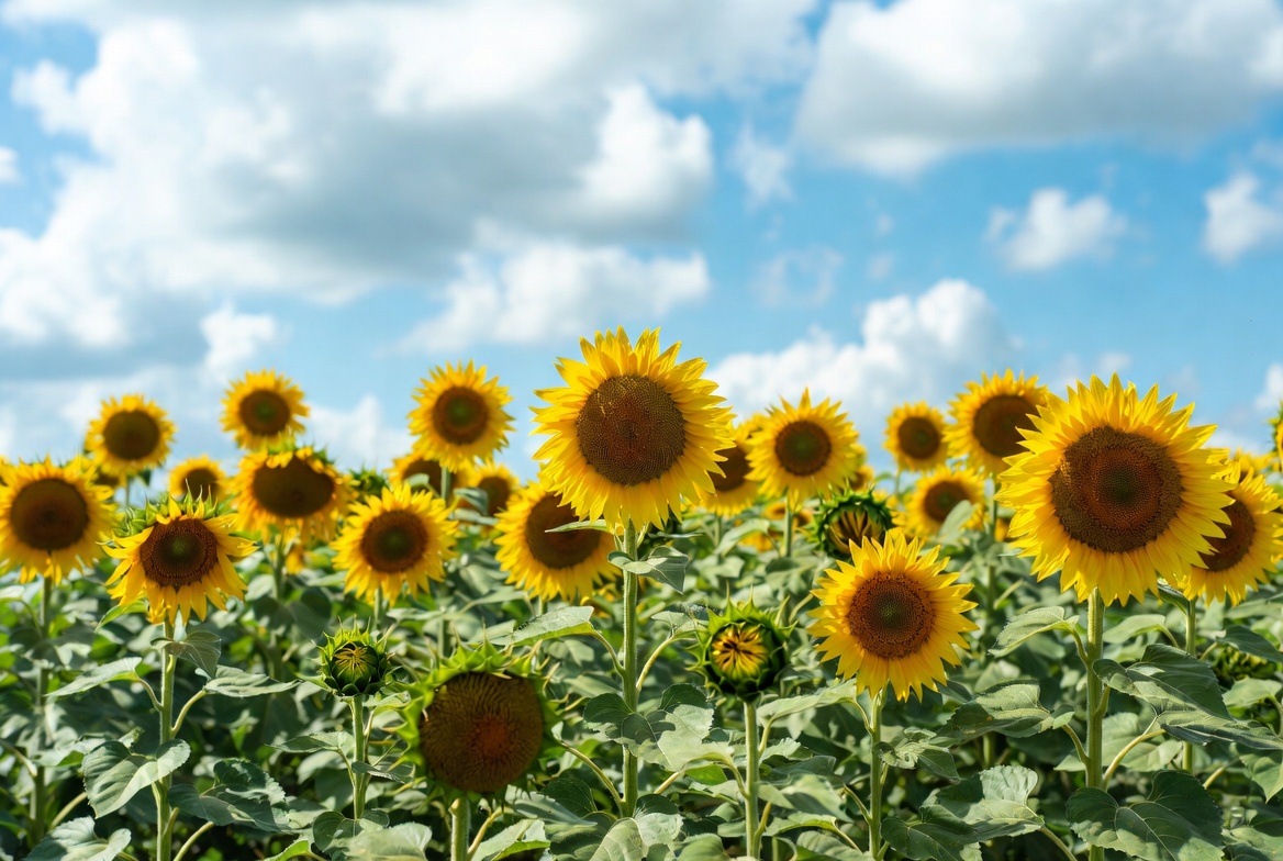 Sunflower Field Under Blue Sky Sunflower Field Under Blue Sky