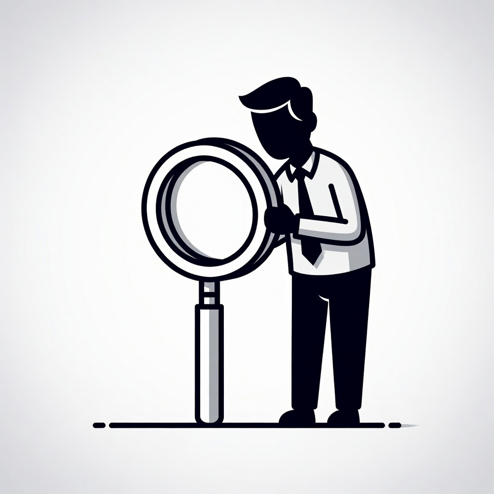 Man examining with magnifying glass Man examining with magnifying glass