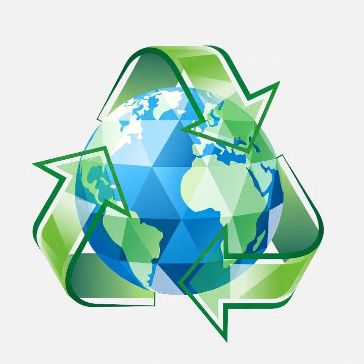 Earth in green recycle symbol Earth in green recycle symbol