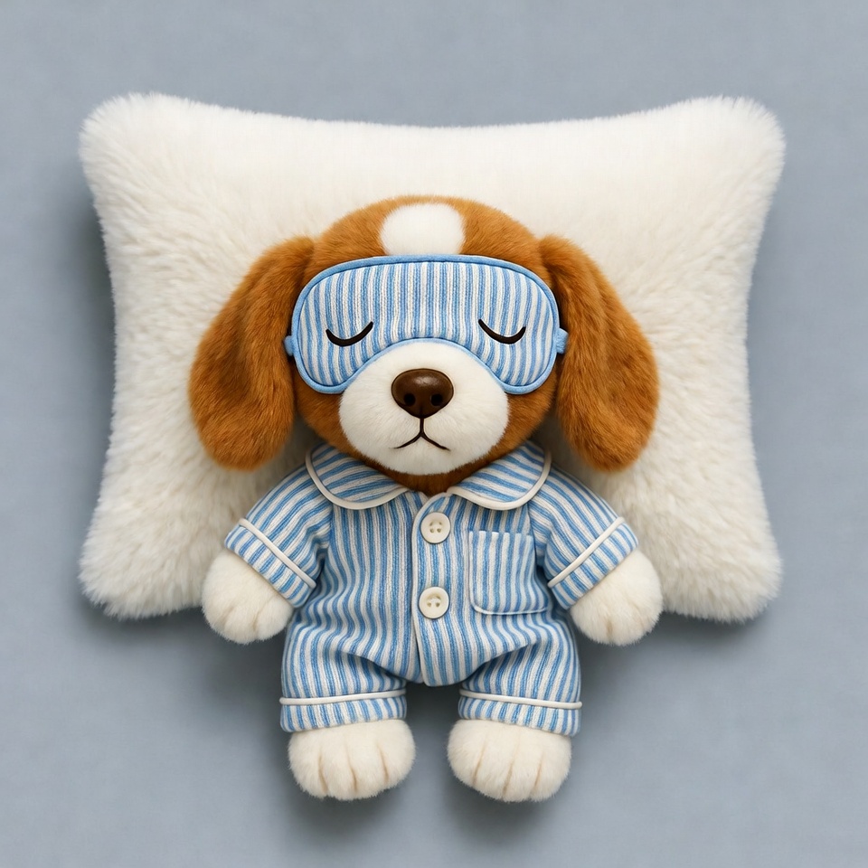 Beagle puppy plush sleeping in pajamas Beagle puppy plush sleeping in pajamas