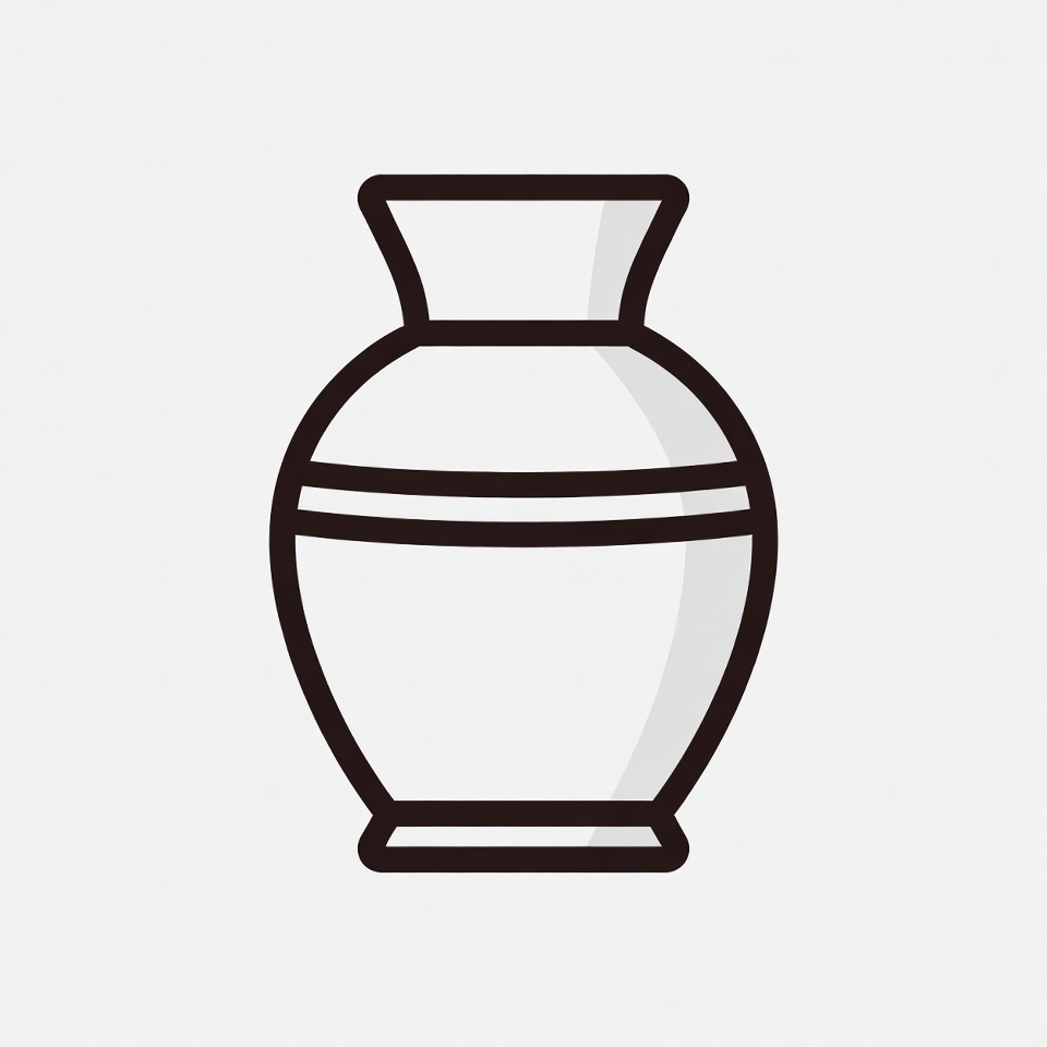 Line Art Vase Icon Line Art Vase Icon
