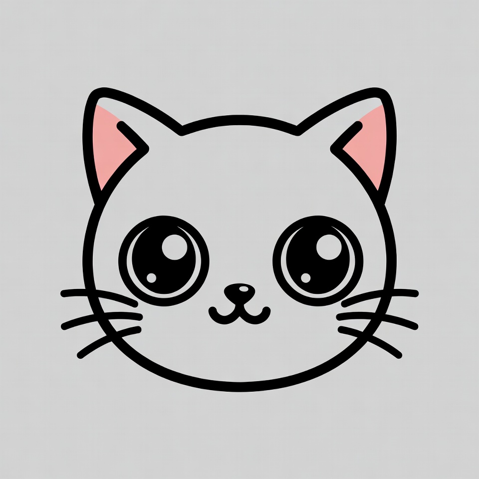Cute kawaii cat face illustration Cute kawaii cat face illustration
