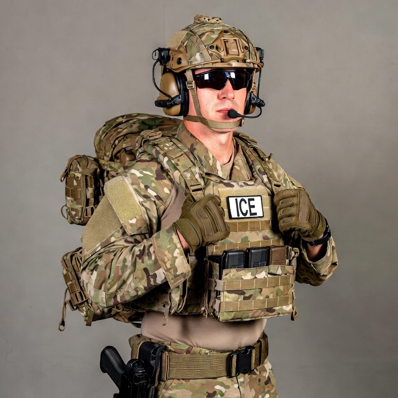 Soldier in ICE tactical gear Soldier in ICE tactical gear