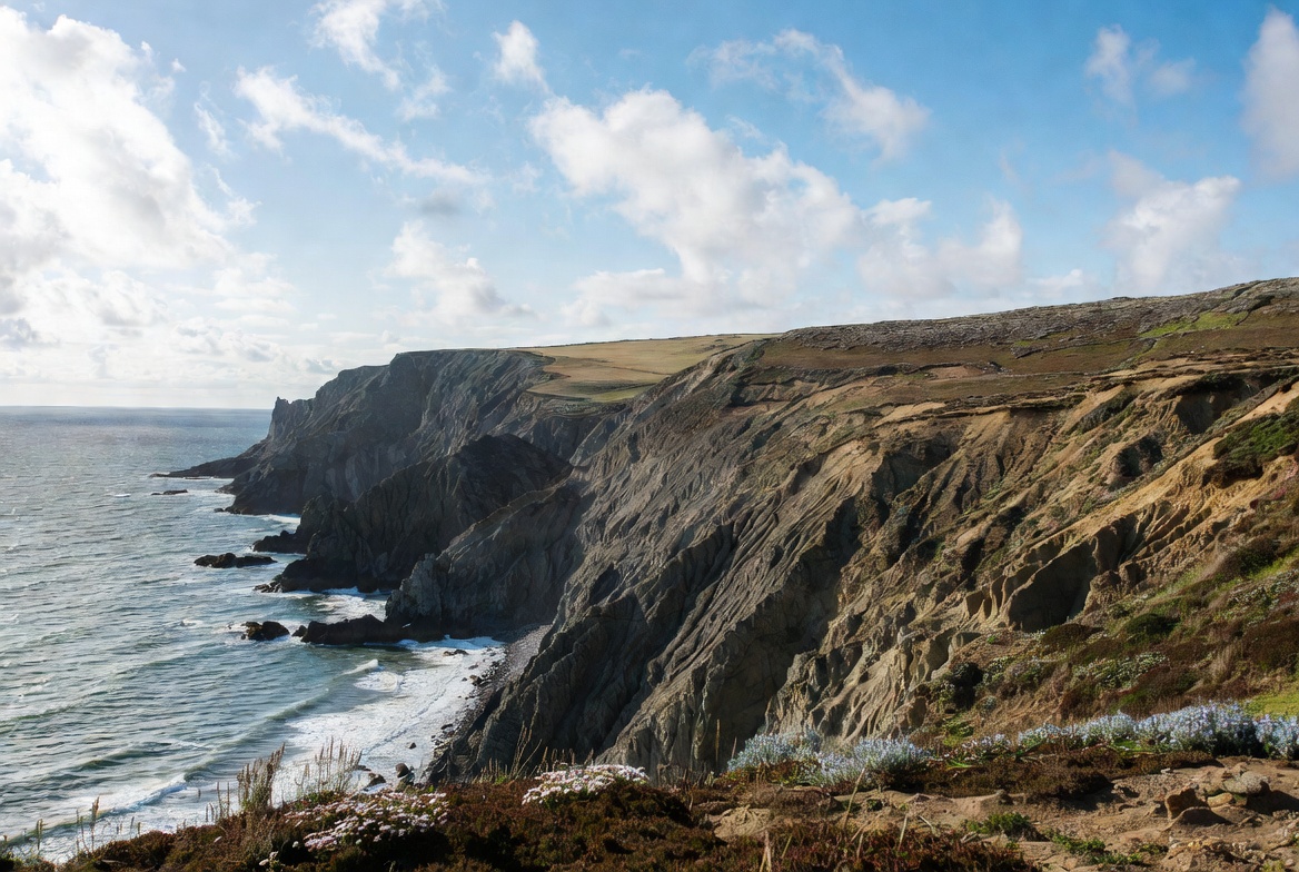 Cliff edge overlooking ocean Cliff edge overlooking ocean