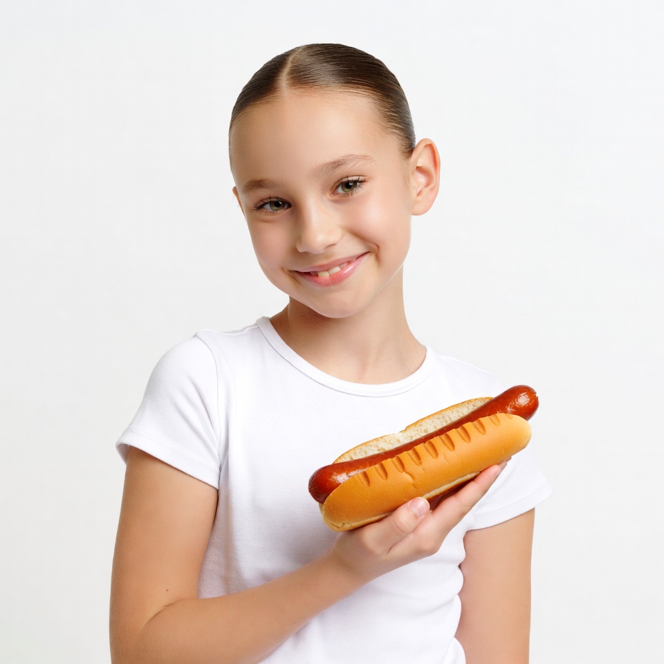 Girl holding hot dog Girl holding hot dog