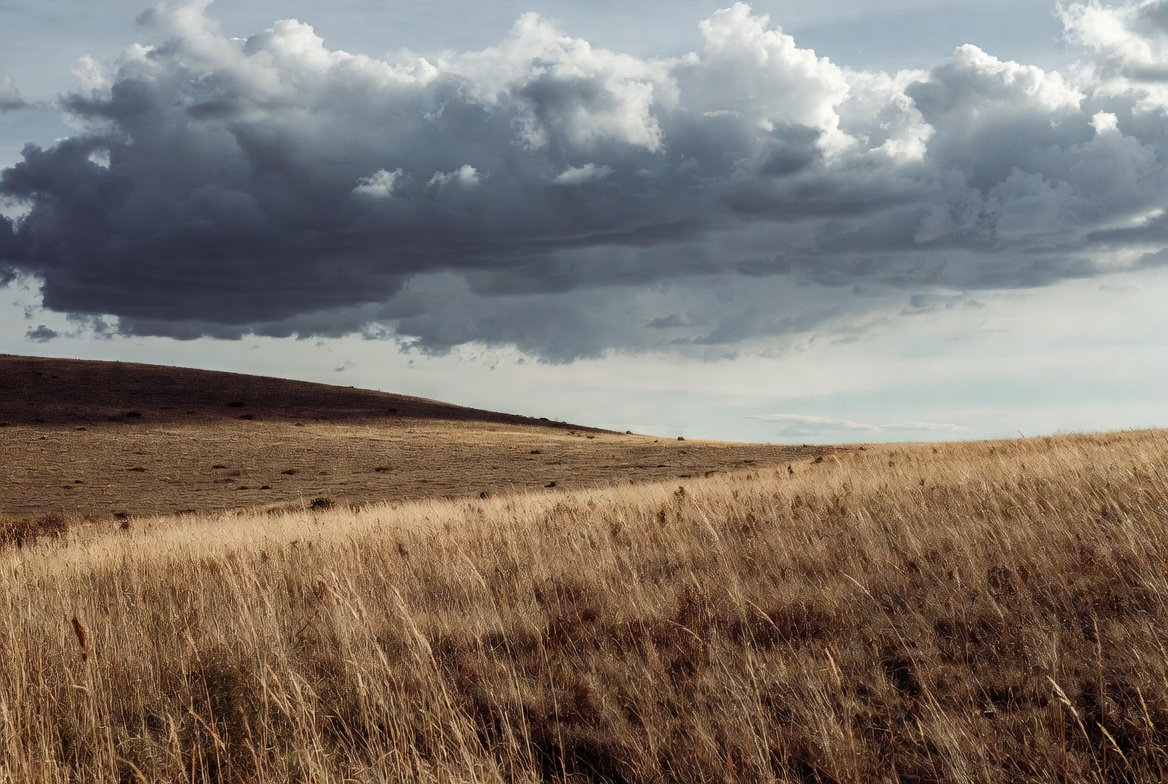 Stormy Clouds over Golden Grass Hills Stormy Clouds over Golden Grass Hills