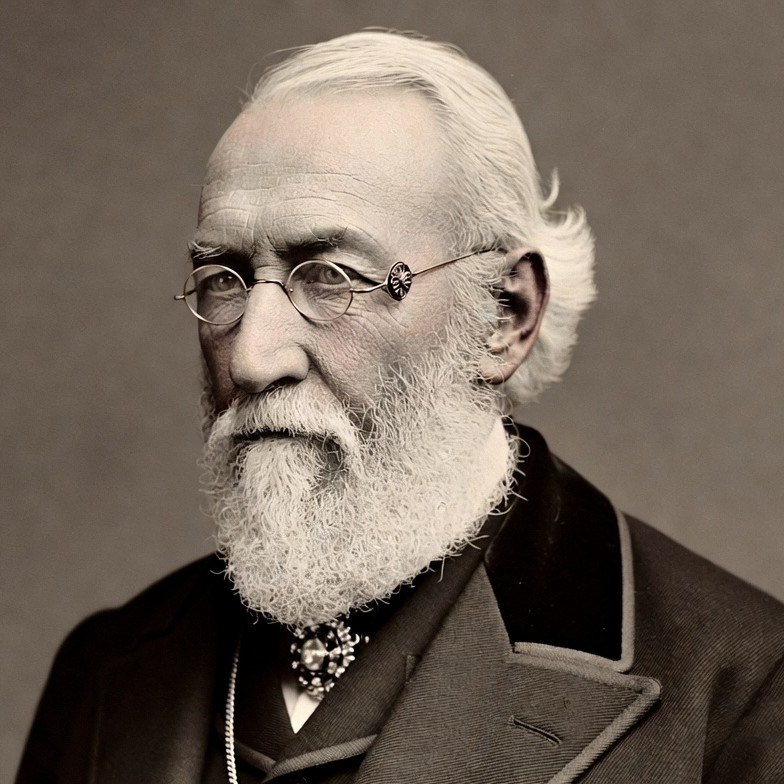 Elderly man with white beard and glasses Elderly man with white beard and glasses