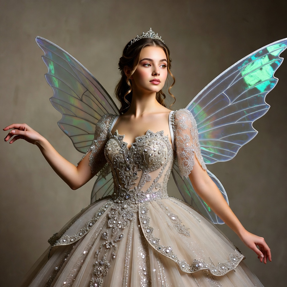 Young woman fairy with wings Young woman fairy with wings