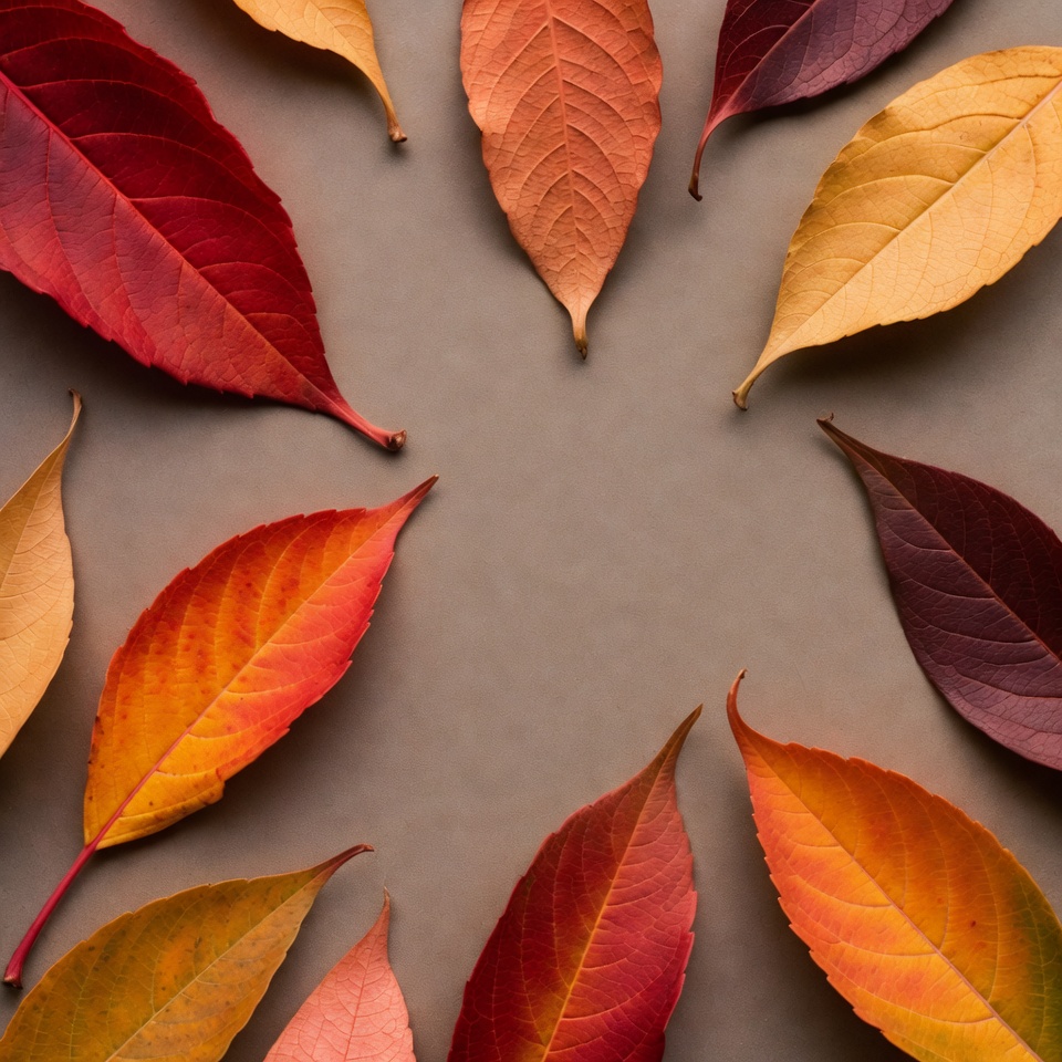 Autumn Leaves Arranged in Circle Autumn Leaves Arranged in Circle