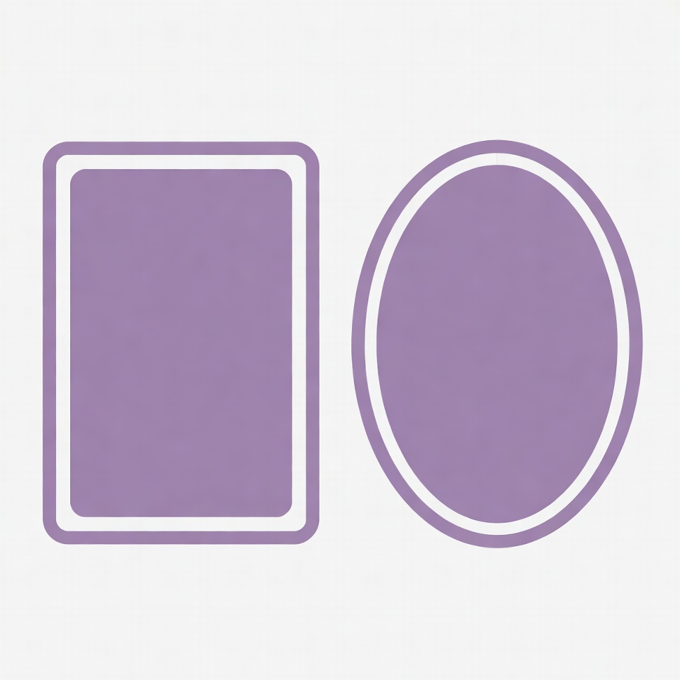 Purple Rectangle and Oval Shapes Purple Rectangle and Oval Shapes