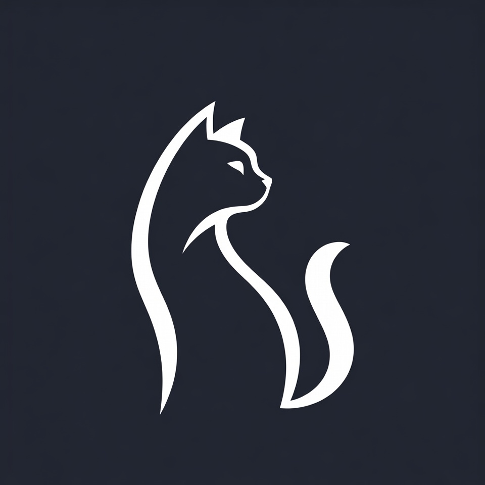 White silhouette cat profile White silhouette cat profile