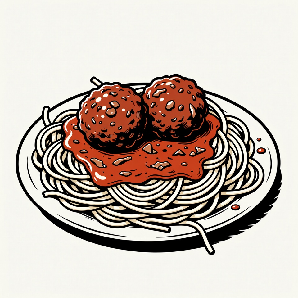 Spaghetti with Meatballs Plate Spaghetti with Meatballs Plate