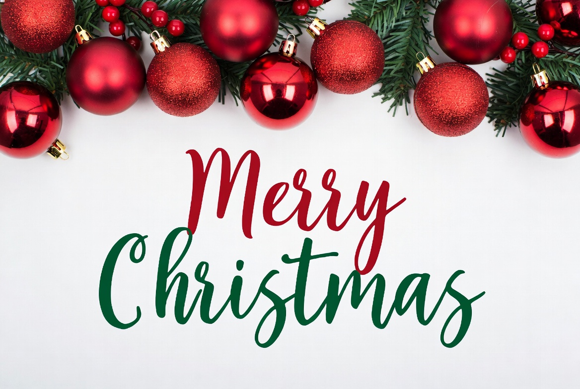 Merry Christmas Red Ornaments Border Merry Christmas Red Ornaments Border