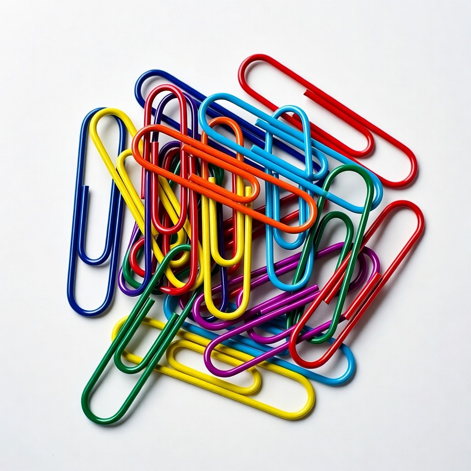 Colorful paper clips pile Colorful paper clips pile