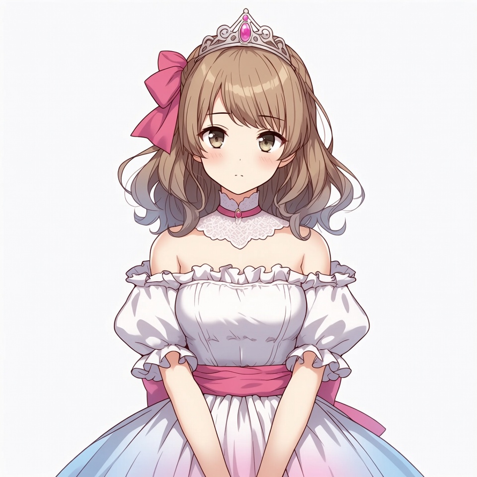 Anime girl wearing princess crown Anime girl wearing princess crown