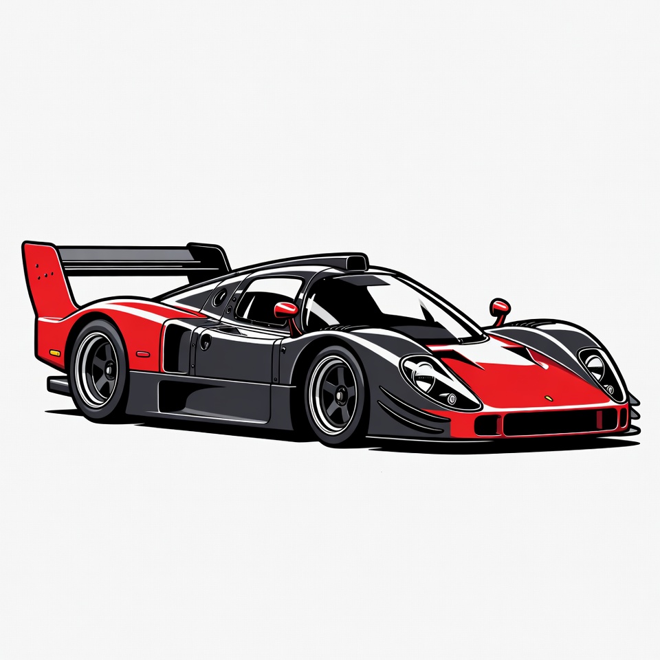 Red Black Race Car Illustration Red Black Race Car Illustration