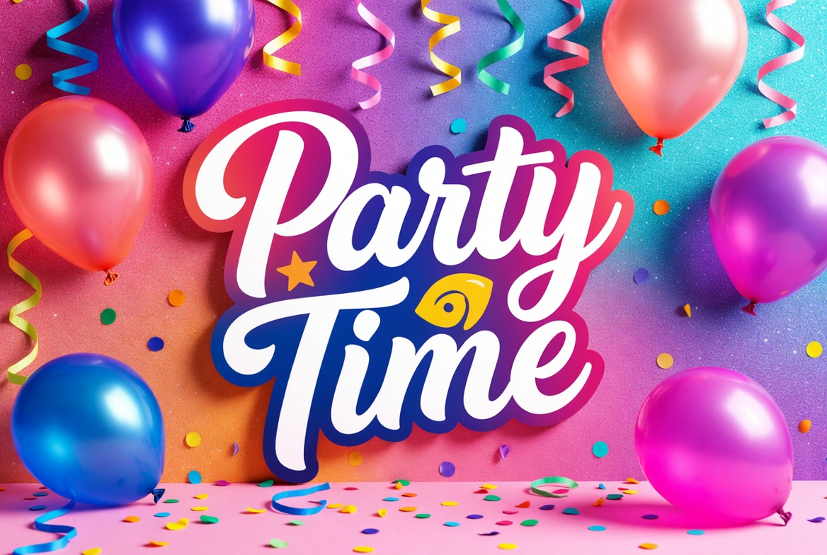 Party Time Balloons Background Party Time Balloons Background