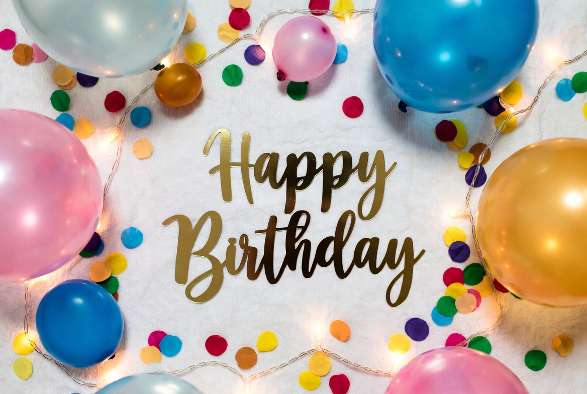 Happy Birthday Balloons and Confetti Happy Birthday Balloons and Confetti