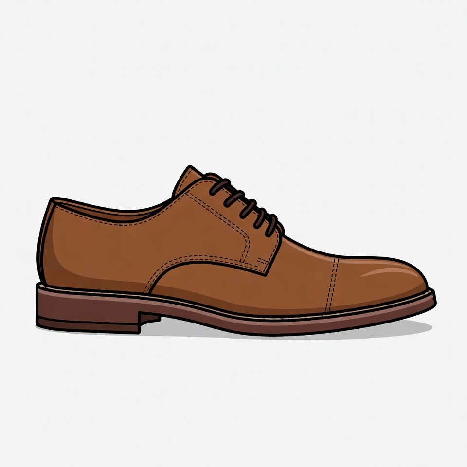 Brown Leather Dress Shoe Illustration Brown Leather Dress Shoe Illustration