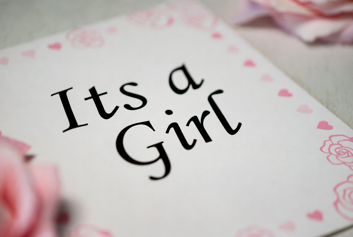 It's a Girl Baby Announcement Card It's a Girl Baby Announcement Card