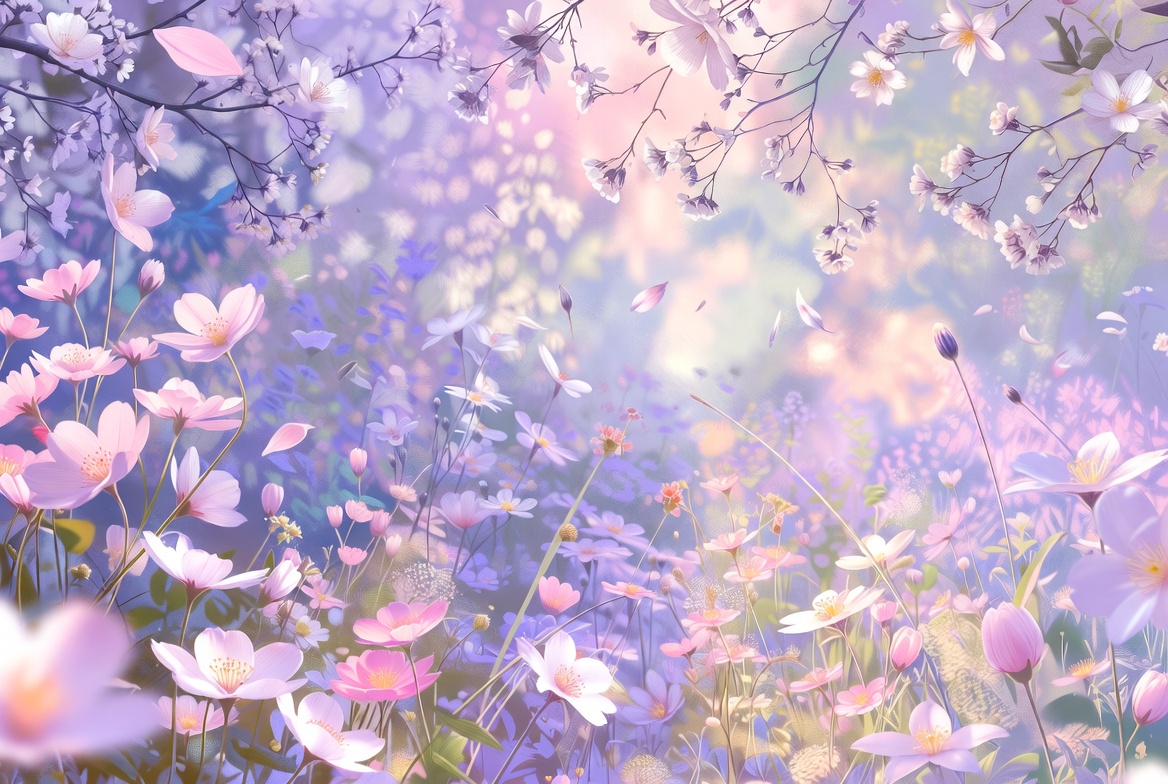 Purple Cosmos Flowers in Bloom Purple Cosmos Flowers in Bloom