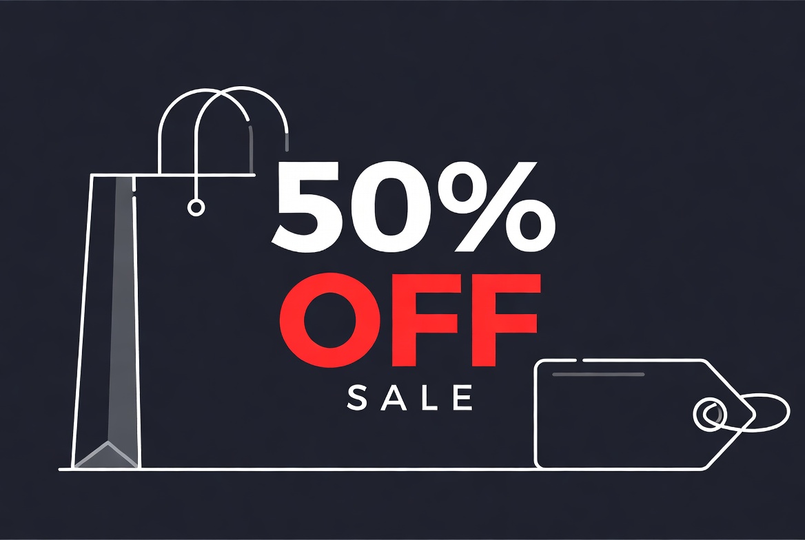 50% Off Sale Shopping Bag 50% Off Sale Shopping Bag