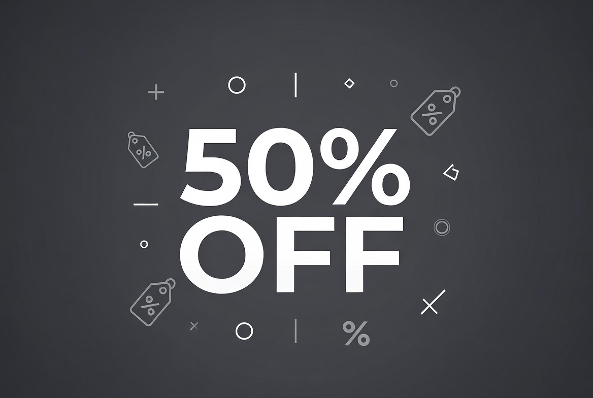 50% Off Sale Graphic 50% Off Sale Graphic