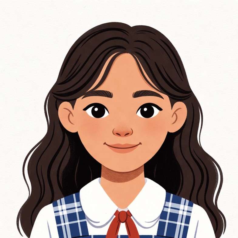 Asian girl in school uniform smiling Asian girl in school uniform smiling