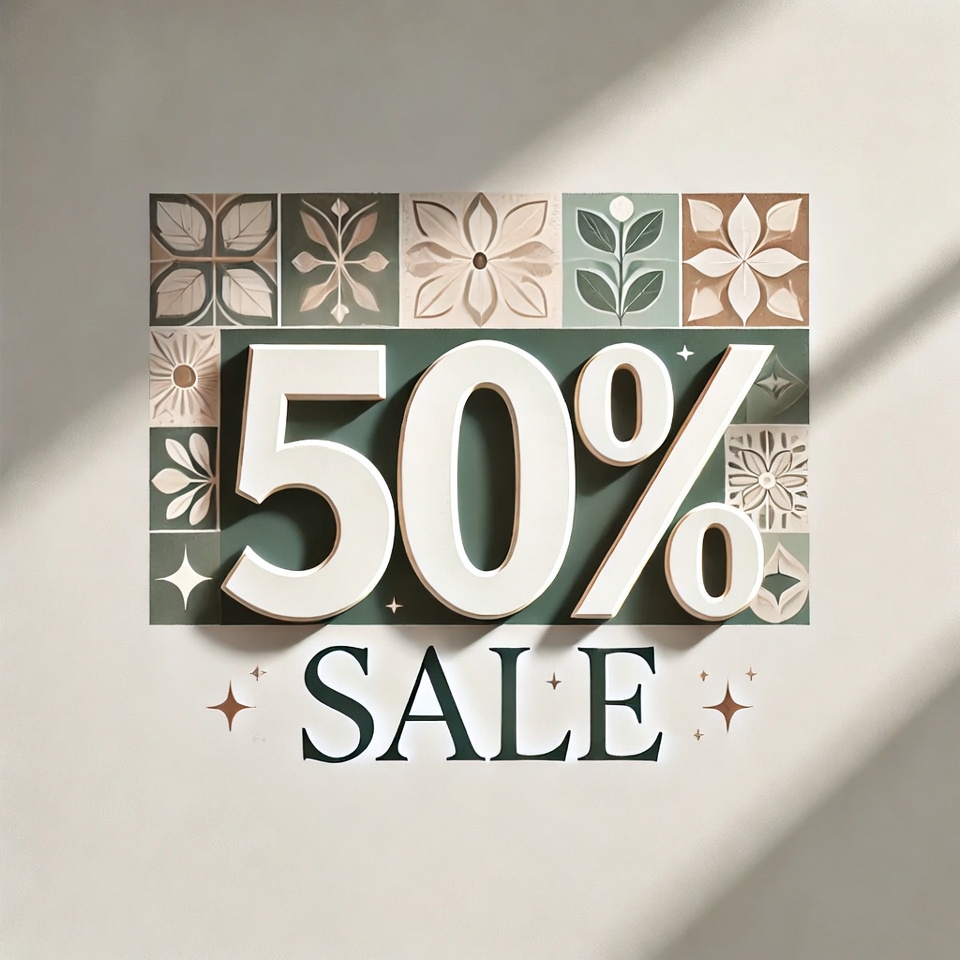 50% Off Sale with Floral Tiles 50% Off Sale with Floral Tiles