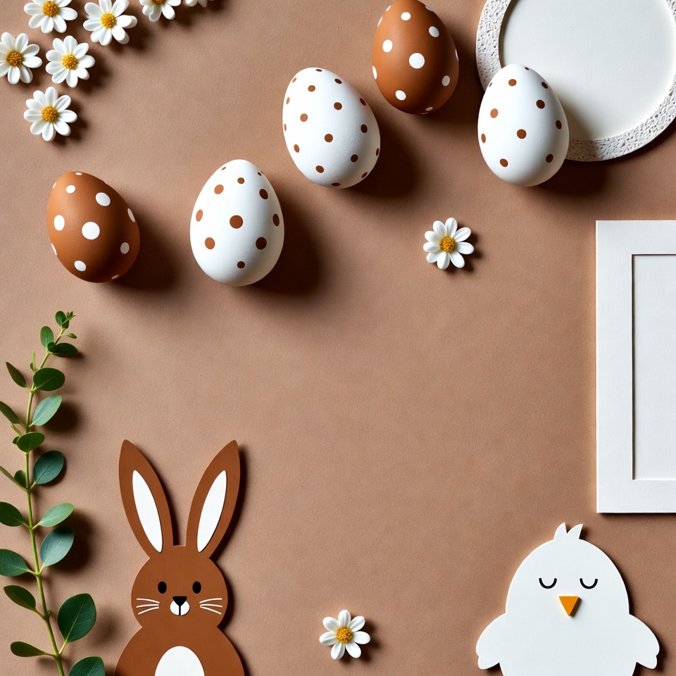 Easter Eggs with Bunny and Chick Easter Eggs with Bunny and Chick