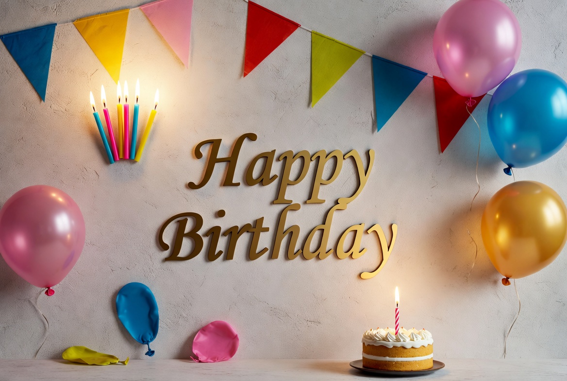 Happy Birthday Cake with Balloons Happy Birthday Cake with Balloons